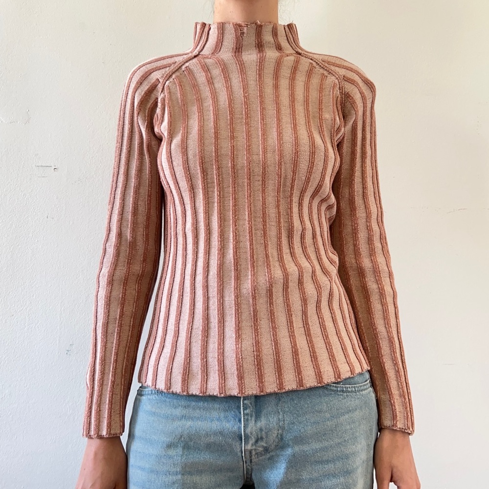 Terra cotta stripped knit